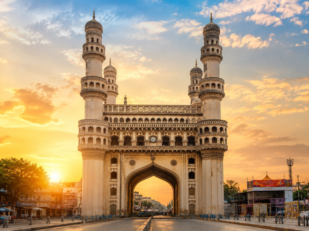 Charminar at sunrise — the real photo the snippet loads